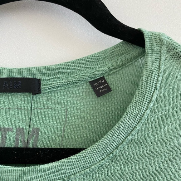 ATM Slub Jersey Smocked Tee In Havana Green Size XL New With Tag - Picture 5 of 8